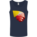 Curled Bhutan Flag Bhutanese Day Football Mens Vest Tank Top Navy Blue