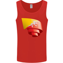 Curled Bhutan Flag Bhutanese Day Football Mens Vest Tank Top Red