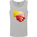 Curled Bhutan Flag Bhutanese Day Football Mens Vest Tank Top Sports Grey