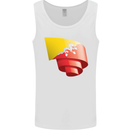 Curled Bhutan Flag Bhutanese Day Football Mens Vest Tank Top White
