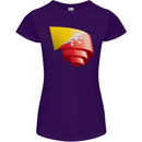 Curled Bhutan Flag Bhutanese Day Football Womens Petite Cut T-Shirt Purple