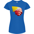 Curled Bhutan Flag Bhutanese Day Football Womens Petite Cut T-Shirt Royal Blue