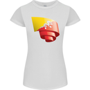 Curled Bhutan Flag Bhutanese Day Football Womens Petite Cut T-Shirt White