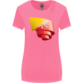 Curled Bhutan Flag Bhutanese Day Football Womens Wider Cut T-Shirt Azalea