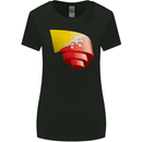 Curled Bhutan Flag Bhutanese Day Football Womens Wider Cut T-Shirt Black