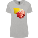 Curled Bhutan Flag Bhutanese Day Football Womens Wider Cut T-Shirt Sports Grey