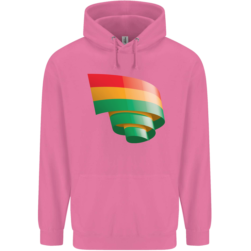 Curled Bolivia Flag Bolivian Day Football Childrens Kids Hoodie Azalea