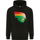 Curled Bolivia Flag Bolivian Day Football Childrens Kids Hoodie Black