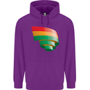 Curled Bolivia Flag Bolivian Day Football Childrens Kids Hoodie Purple
