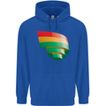Curled Bolivia Flag Bolivian Day Football Childrens Kids Hoodie Royal Blue