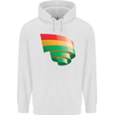 Curled Bolivia Flag Bolivian Day Football Childrens Kids Hoodie White