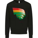 Curled Bolivia Flag Bolivian Day Football Kids Sweatshirt Jumper Black