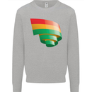 Curled Bolivia Flag Bolivian Day Football Kids Sweatshirt Jumper Sports Grey