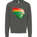 Curled Bolivia Flag Bolivian Day Football Kids Sweatshirt Jumper Storm Grey