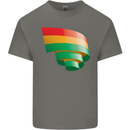 Curled Bolivia Flag Bolivian Day Football Kids T-Shirt Childrens Charcoal