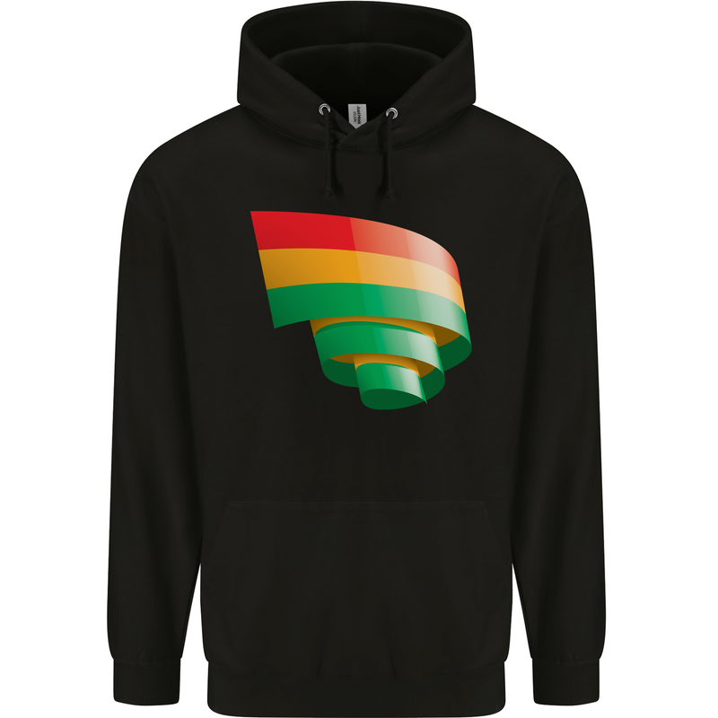 Curled Bolivia Flag Bolivian Day Football Mens 80% Cotton Hoodie Black