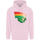 Curled Bolivia Flag Bolivian Day Football Mens 80% Cotton Hoodie Light Pink