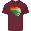 Curled Bolivia Flag Bolivian Day Football Mens Cotton T-Shirt Tee Top Maroon
