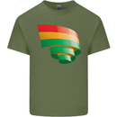 Curled Bolivia Flag Bolivian Day Football Mens Cotton T-Shirt Tee Top Military Green