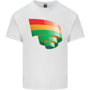 Curled Bolivia Flag Bolivian Day Football Mens Cotton T-Shirt Tee Top White