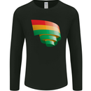 Curled Bolivia Flag Bolivian Day Football Mens Long Sleeve T-Shirt Black