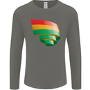 Curled Bolivia Flag Bolivian Day Football Mens Long Sleeve T-Shirt Charcoal