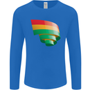 Curled Bolivia Flag Bolivian Day Football Mens Long Sleeve T-Shirt Royal Blue