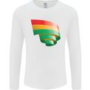 Curled Bolivia Flag Bolivian Day Football Mens Long Sleeve T-Shirt White