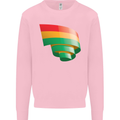 Curled Bolivia Flag Bolivian Day Football Mens Sweatshirt Jumper Light Pink