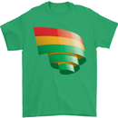 Curled Bolivia Flag Bolivian Day Football Mens T-Shirt 100% Cotton Irish Green