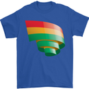 Curled Bolivia Flag Bolivian Day Football Mens T-Shirt 100% Cotton Royal Blue