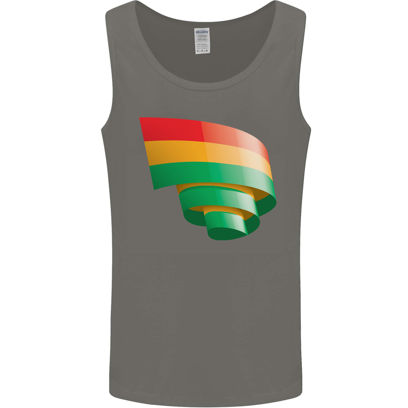 Curled Bolivia Flag Bolivian Day Football Mens Vest Tank Top Charcoal
