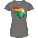 Curled Bolivia Flag Bolivian Day Football Womens Petite Cut T-Shirt Charcoal