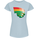 Curled Bolivia Flag Bolivian Day Football Womens Petite Cut T-Shirt Light Blue