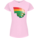 Curled Bolivia Flag Bolivian Day Football Womens Petite Cut T-Shirt Light Pink