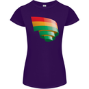 Curled Bolivia Flag Bolivian Day Football Womens Petite Cut T-Shirt Purple