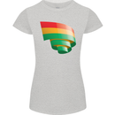 Curled Bolivia Flag Bolivian Day Football Womens Petite Cut T-Shirt Sports Grey