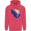 Curled Bosnia and Herzegovina Flag Day Football Childrens Kids Hoodie Heliconia