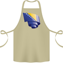 Curled Bosnia and Herzegovina Flag Day Football Cotton Apron 100% Organic Khaki