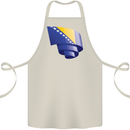 Curled Bosnia and Herzegovina Flag Day Football Cotton Apron 100% Organic Natural