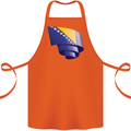 Curled Bosnia and Herzegovina Flag Day Football Cotton Apron 100% Organic Orange