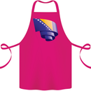 Curled Bosnia and Herzegovina Flag Day Football Cotton Apron 100% Organic Pink