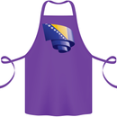 Curled Bosnia and Herzegovina Flag Day Football Cotton Apron 100% Organic Purple