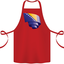 Curled Bosnia and Herzegovina Flag Day Football Cotton Apron 100% Organic Red