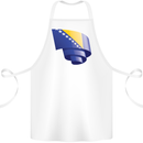 Curled Bosnia and Herzegovina Flag Day Football Cotton Apron 100% Organic White