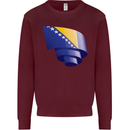 Curled Bosnia and Herzegovina Flag Day Football Kids Sweatshirt Jumper Maroon