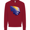 Curled Bosnia and Herzegovina Flag Day Football Kids Sweatshirt Jumper Red