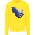 Curled Bosnia and Herzegovina Flag Day Football Kids Sweatshirt Jumper Yellow