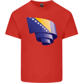 Curled Bosnia and Herzegovina Flag Day Football Kids T-Shirt Childrens Red