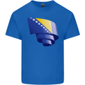 Curled Bosnia and Herzegovina Flag Day Football Kids T-Shirt Childrens Royal Blue